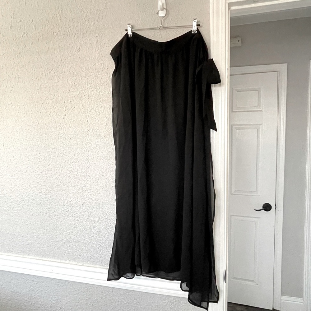 Torrid Black sheer front tie swim suit cover up  Skirt 2XL
